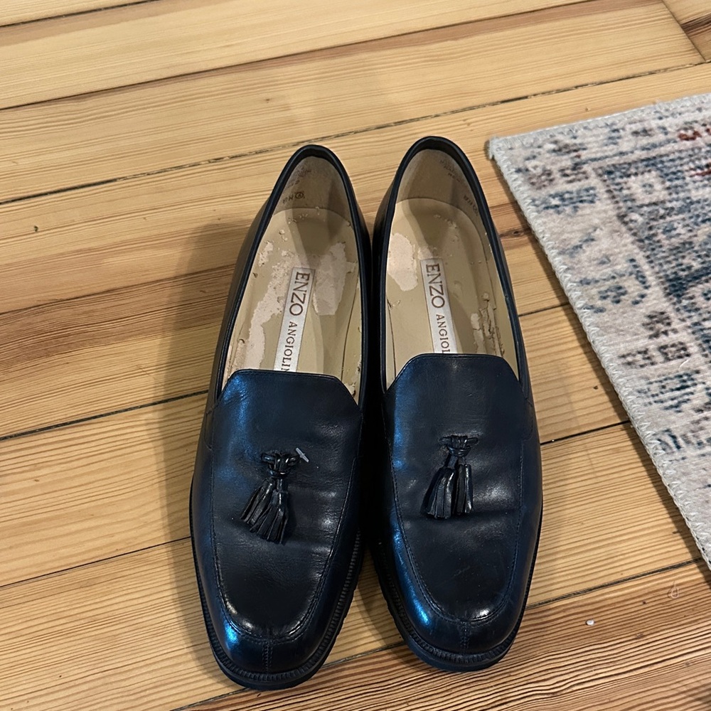 Enzo Angiolini Black Leather Loafers